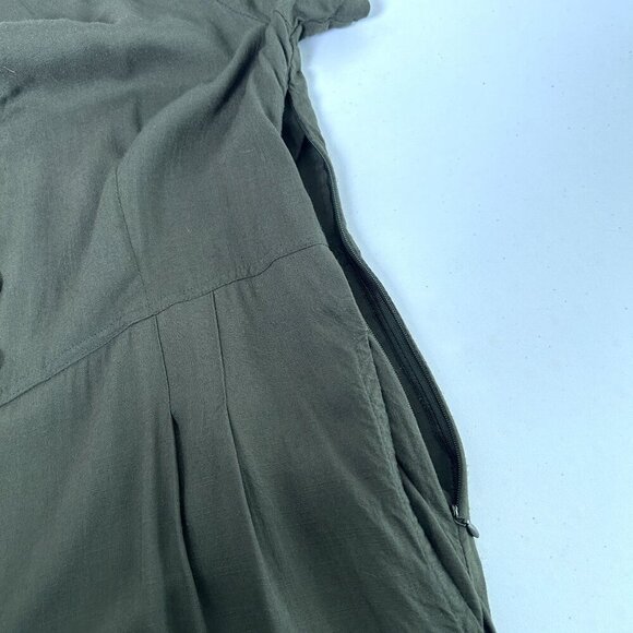 Earthbound Trading Jumpsuit Womens Size L Green Short Sleeve V Neck Pockets Boho - Picture 7 of 16